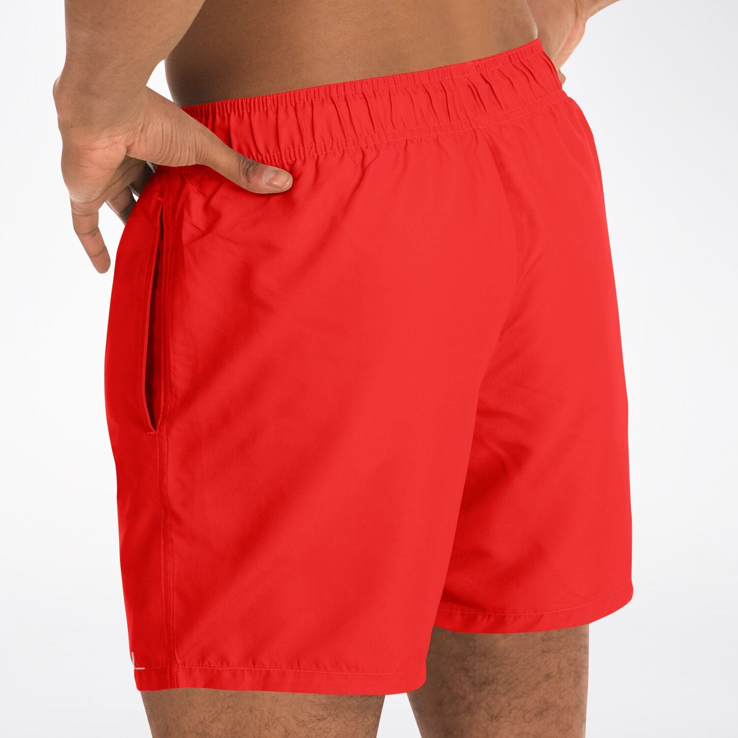 Vibrant Red Swim Trunks